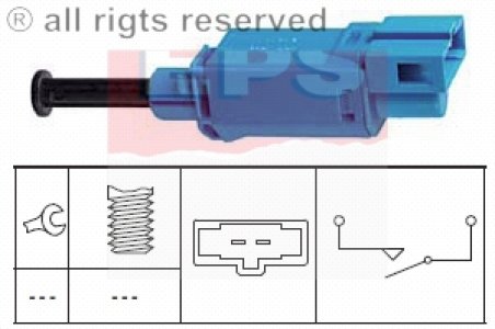 WŁĄCZNIK ŚWIATEŁ STOP VW 98- /2 PINY/ NIEBIESKI