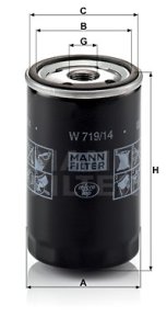 Filtr oleju MANN-FILTER W719/14 W71914