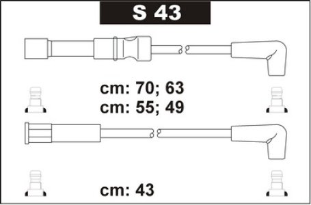 Przewody wysokiego napięcia komplet SENTECH S43 RCDW403