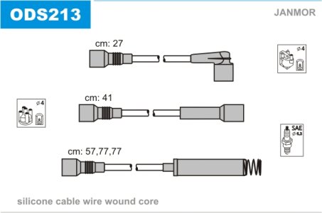 Przewody wysokiego napięcia komplet JANMOR ODS213 1612499
