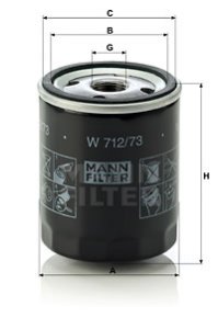 Filtr oleju MANN-FILTER W712/73 W71273