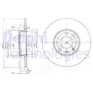 Tarcza hamulcowa DELPHI BG3402 0569058