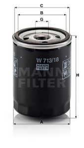 Filtr oleju MANN-FILTER W713/18 W71318