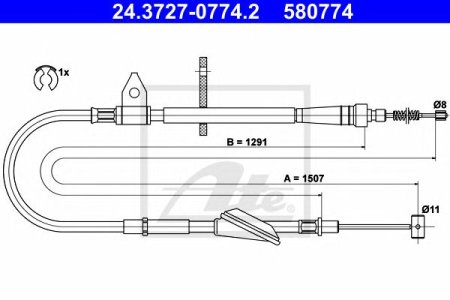 Linka hamulca ATE 24.3727-0774 4700357