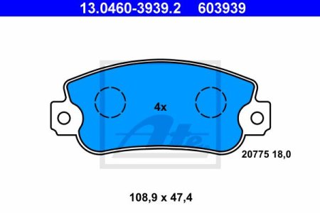 Klocki hamulcowe ATE 13.0460-3939 20775180