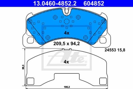 Klocki hamulcowe ATE 13.0460-4852.2 95535193961
