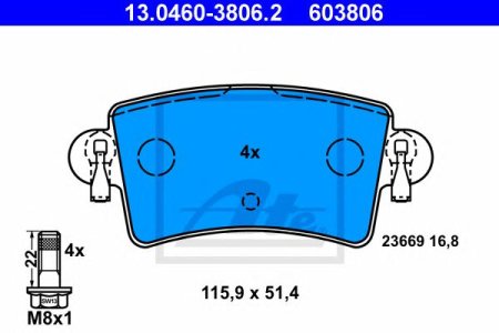 Klocki hamulcowe ATE 13.0460-3806 23669168