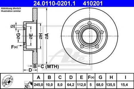 Tarcze hamulcowe ATE 24.0110-0201.1 4A0615601A