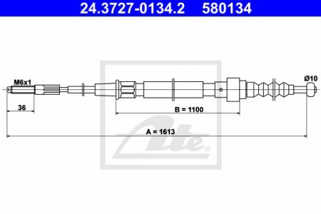 Linka hamulca ATE 24.3727-0134 1H0609721A