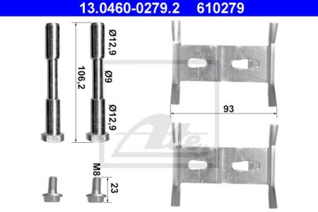 Zestaw montażowy klocków hamulcowych ATE 13.0460-0279 7L0698269A