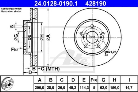 Tarcza hamulcowa ATE 24.0128-0190 4351233100