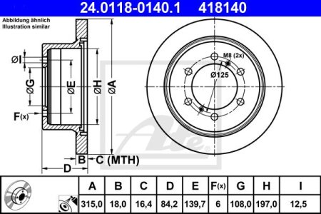 Tarcza hamulcowa ATE 24.0118-0140 MB618797
