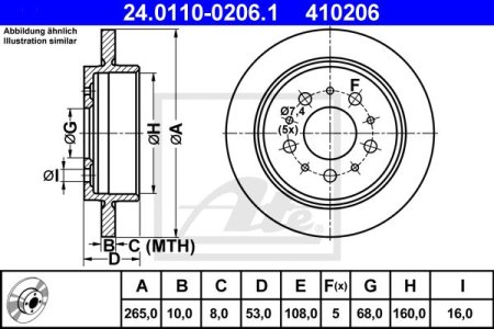 Tarcza hamulcowa ATE 24.0110-0206 1359290
