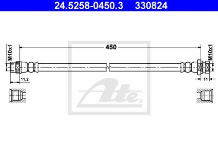 Przewód hamulcowy giętki ATE 24.5258-0450 4415858