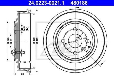 Bęben hamulcowy ATE 24.0223-0021 568066