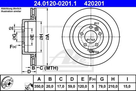 Tarcza hamulcowa ATE 24.0120-0201 SDB000644