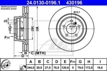 Tarcza hamulcowa ATE 24.0130-0196 SDB500181