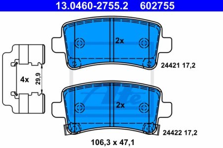 Klocki hamulcowe ATE 13.0460-2755 1605366