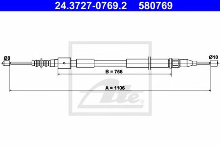 Linka hamulca ATE 24.3727-0769 522655