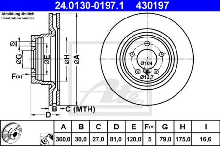 Tarcza hamulcowa ATE 24.0130-0197 SDB500192
