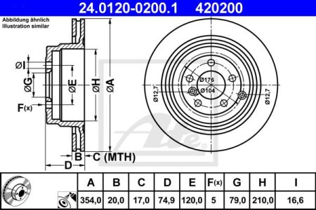 Tarcza hamulcowa ATE 24.0120-0200 SDB500201