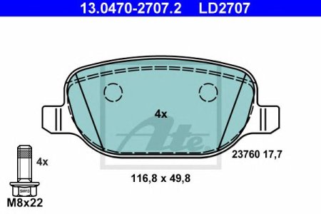 Klocki hamulcowe ATE 13.0470-2707 23760178