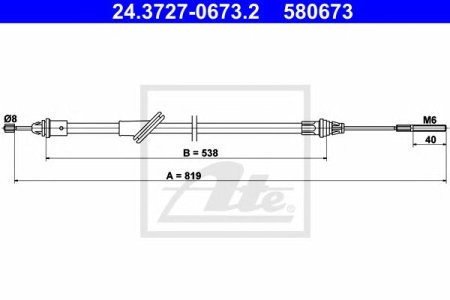 Linka hamulca ATE 24.3727-0673 4086099