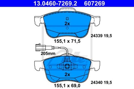 Klocki hamulcowe ATE 13.0460-7269 77365354
