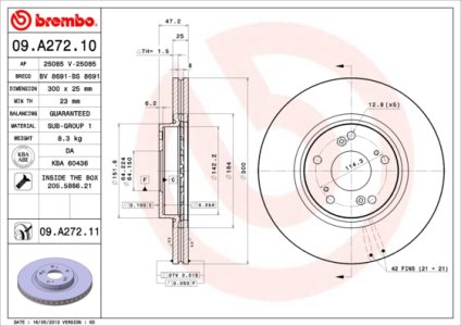 Tarcza hamulcowa BREMBO 09.A272.11 45251SEAE30