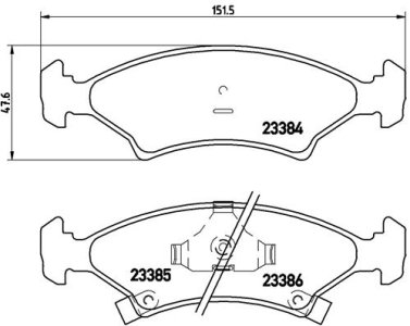 Klocki hamulcowe BREMBO P30009 23384180