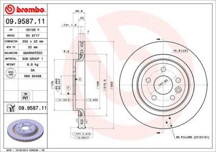 Tarcza hamulcowa BREMBO 09.9587.11 30769060
