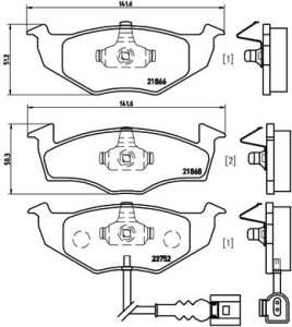 Klocki hamulcowe BREMBO P85071 6Q0698151B