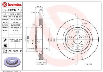 Tarcza hamulcowa BREMBO 09.B026.11 31277357