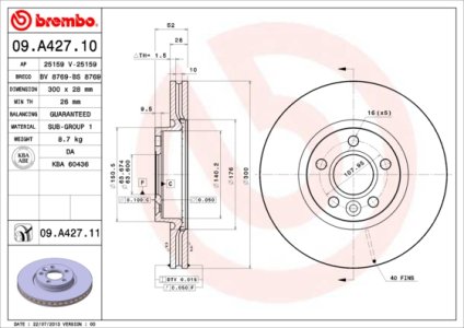 Tarcza hamulcowa BREMBO 09.A427.11 1379965