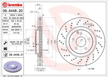 Tarcza hamulcowa BREMBO 09.A448.21 2034211312