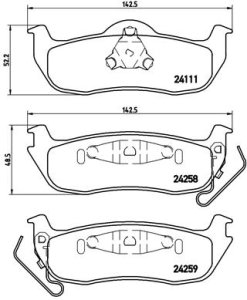 Klocki hamulcowe BREMBO P37011 5080871AA