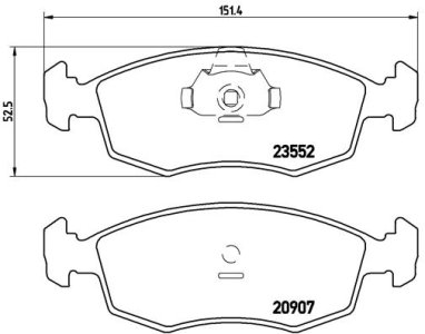 Klocki hamulcowe BREMBO P23079 77362180