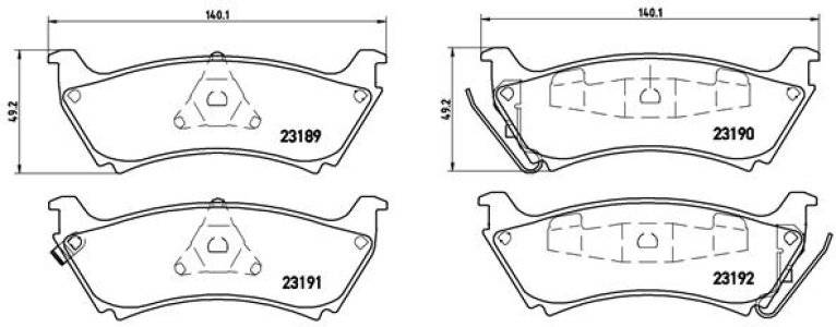 Klocki hamulcowe BREMBO P50040 23189167
