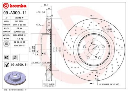 Tarcza hamulcowa BREMBO 09.A300.11 435120W060