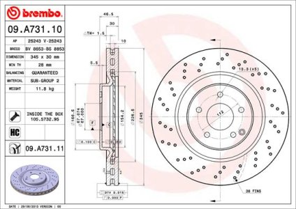 Tarcza hamulcowa BREMBO 09.A731.11 2034210912
