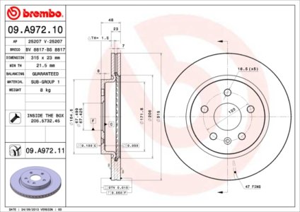 Tarcza hamulcowa BREMBO 09.A972.11 569062