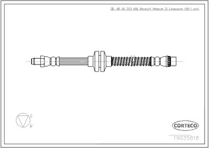 Przewód hamulcowy giętki CORTECO 19035818 