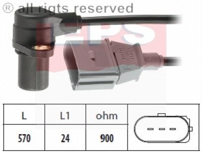 Czujnik obrotów wału korbowego FACET 1.953.172 06A906433C