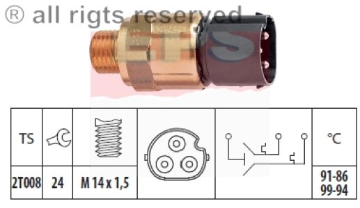 Włącznik wentylatora chłodnicy FACET 1.850.617 61311378073