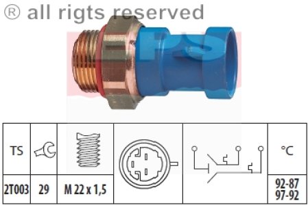 Włącznik wentylatora chłodnicy FACET 1.850.643 126433