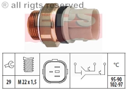 Włącznik wentylatora chłodnicy FACET 1.850.652 1H0959481B