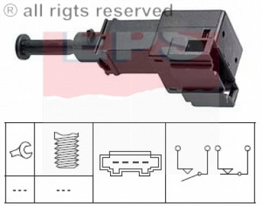 WŁĄCZNIK ŚWIATEŁ STOP VW 98- /4 PINY/ SKODA