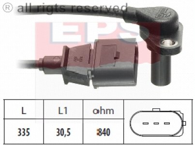 Czujnik obrotów wału korbowego FACET 1.953.220 01M927321B