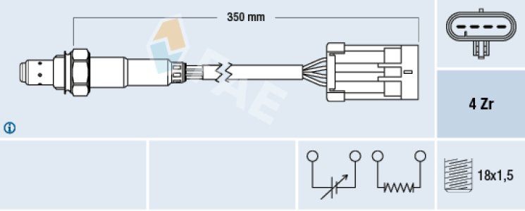 Sonda lambda FAE 77195 96507986