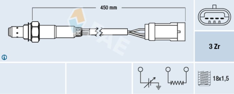 Sonda lambda FAE 77222 8200024503